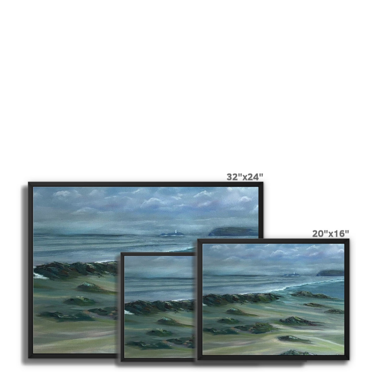 Godrevy Emerges - Framed Cornish Lighthouse Canvas Print