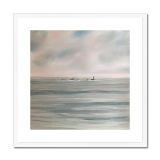 All Calm at Longships Framed & Mounted Print