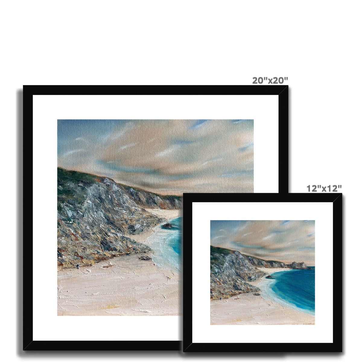 Porthcurno - Framed & Mounted Cornish Beach Print