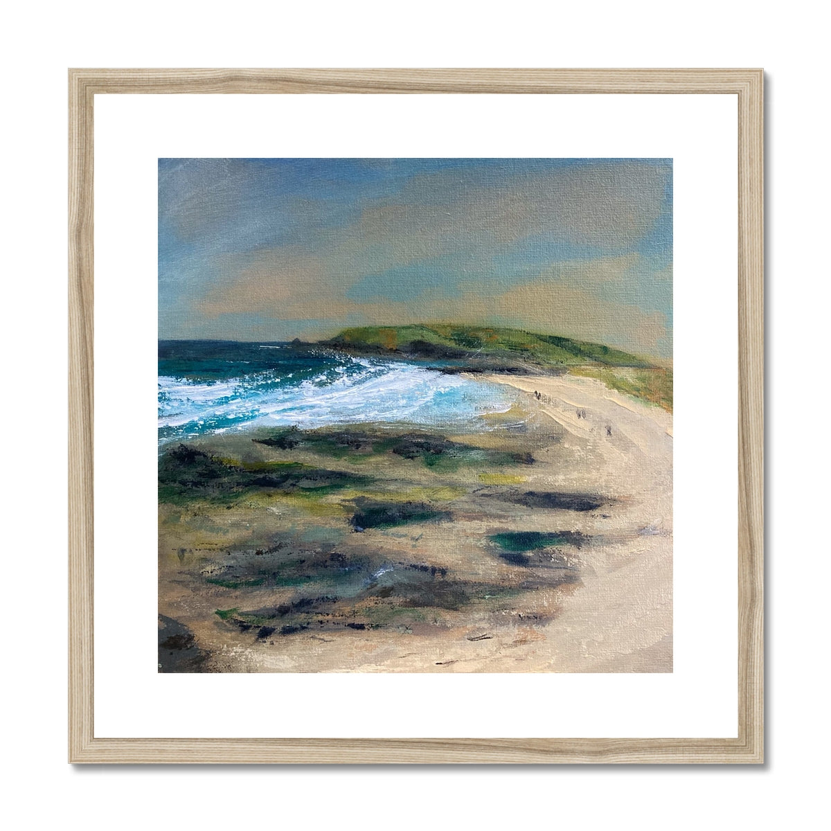 Evening Stroll, Constantine Bay - Cornish Beach Framed Print