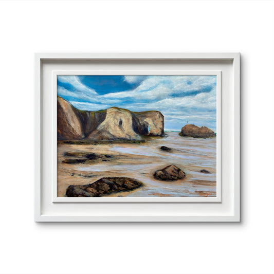 Low Tide at Perranporth - Original Cornish Oil Painting