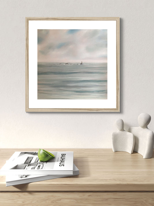 All Calm at Longships - Cornish Lighthouse Print