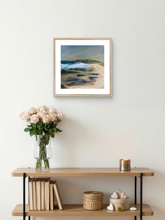 Evening Stroll, Constantine Bay - Cornish Beach Framed Print