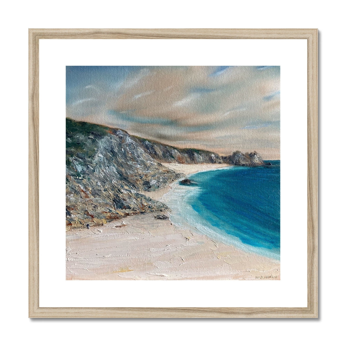 Porthcurno - Framed & Mounted Cornish Beach Print