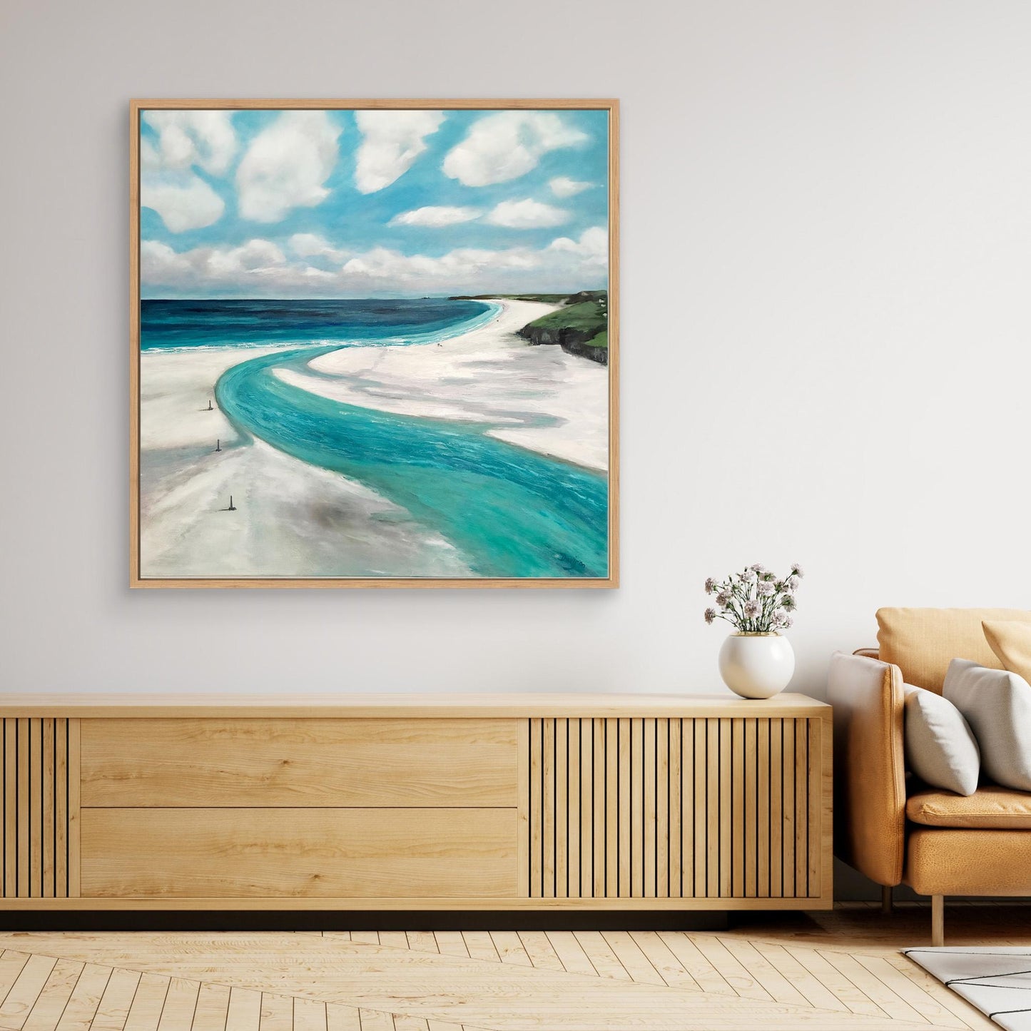Three Mile Beach - Hayle to Godrevy Framed Canvas Print
