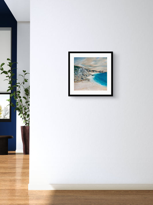Porthcurno - Framed & Mounted Cornish Beach Print