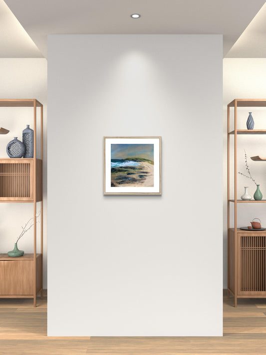 Evening Stroll, Constantine Bay - Cornish Beach Framed Print
