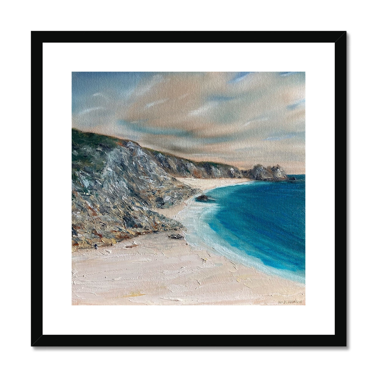 Porthcurno - Framed & Mounted Cornish Beach Print