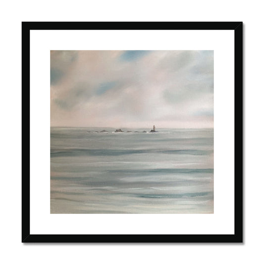 All Calm at Longships Framed & Mounted Print