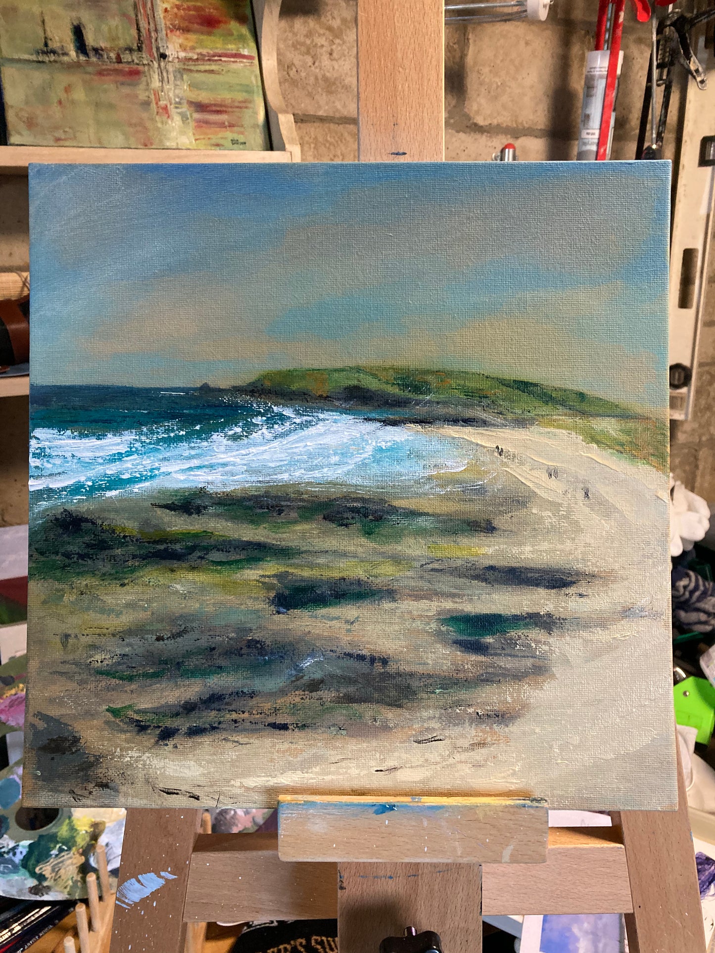 Acrylic Painting - “Evening Stroll, Constantine Bay”