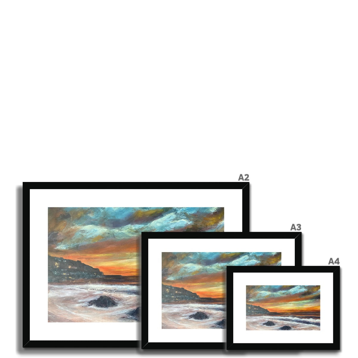 Sunset at Sennen Cove  Framed & Mounted Print