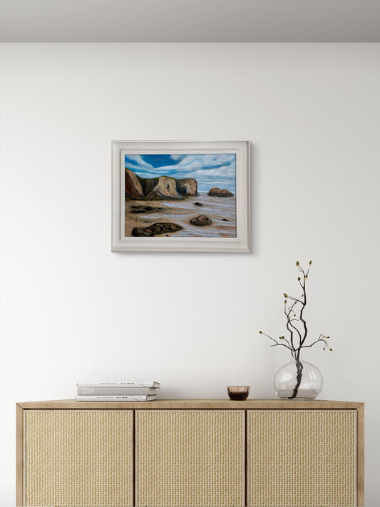 Low Tide at Perranporth - Original Cornish Oil Painting