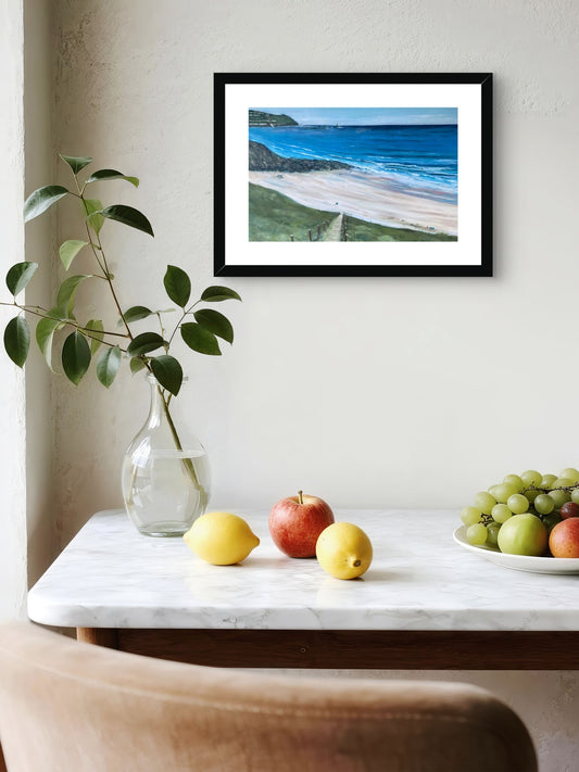 Gwynver Steps to Sennen Cove - Framed Cornish Beach Print