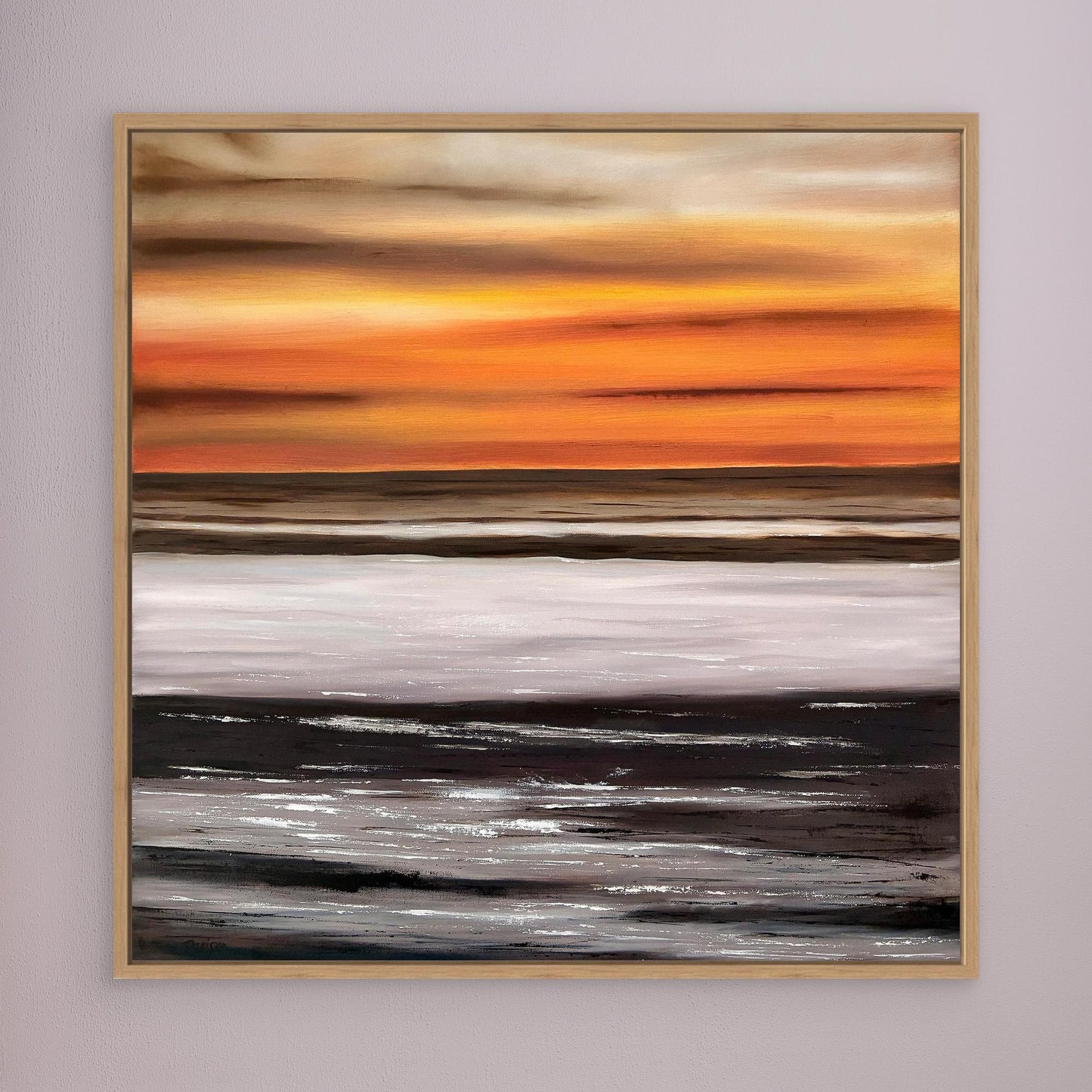 Cornish Sunset - Framed Canvas Seascape Print