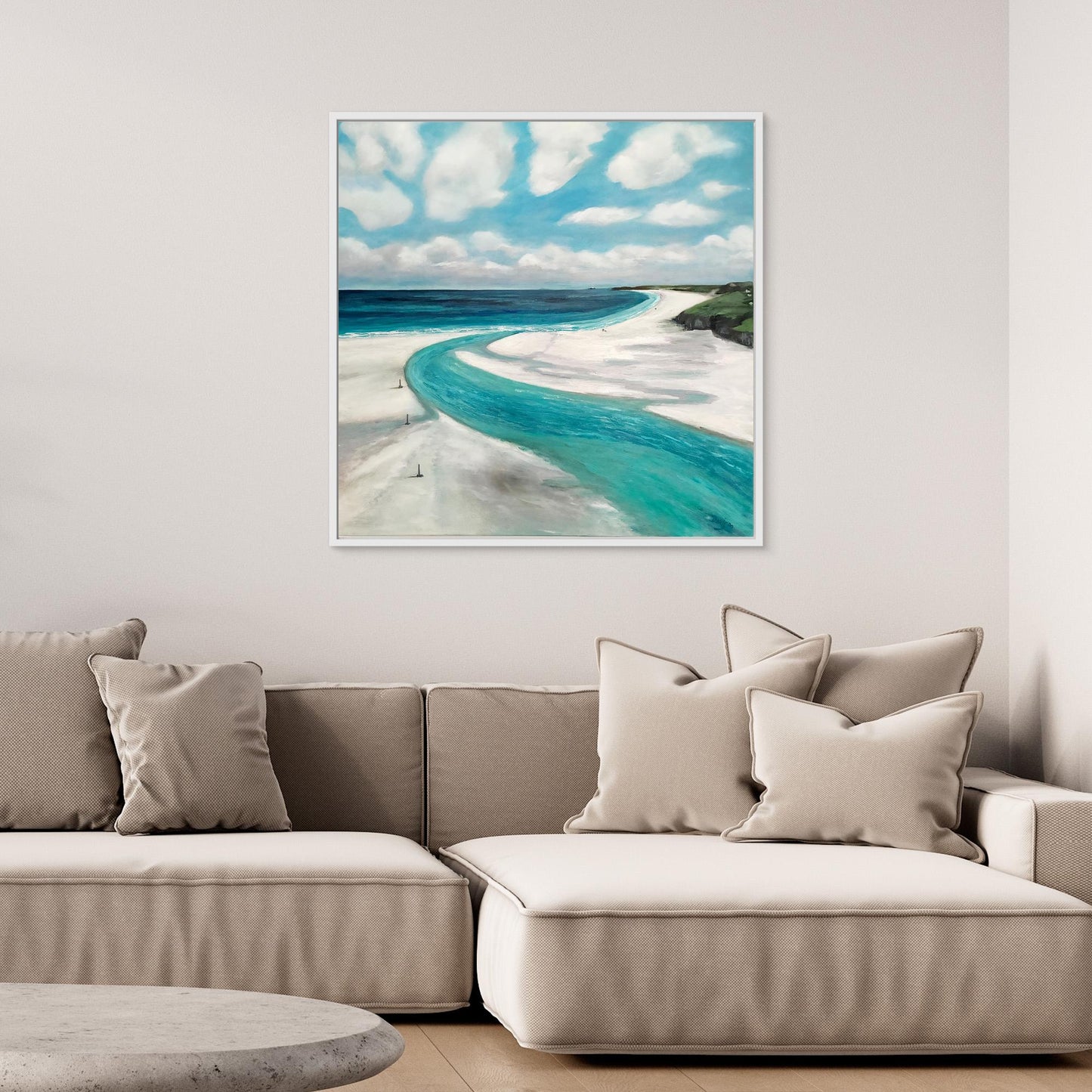 Three Mile Beach - Hayle to Godrevy Framed Canvas Print