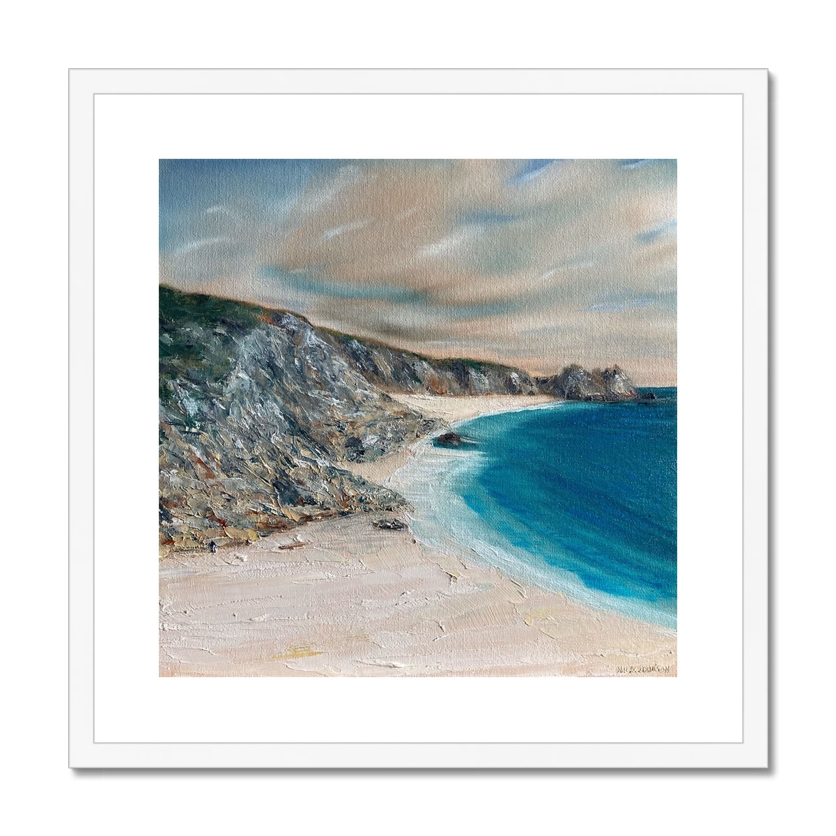 Porthcurno - Framed & Mounted Cornish Beach Print