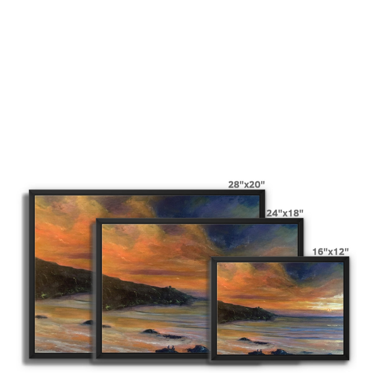 Watching the Sun Go Down - Cornish Sunset Framed Canvas Print