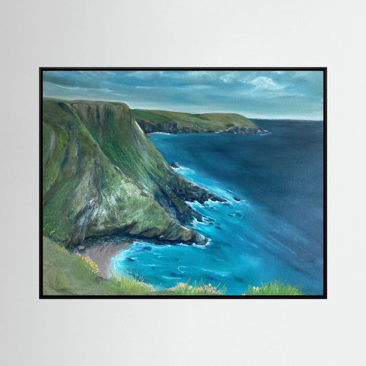 North Cliffs, Cornwall - Framed Canvas Print