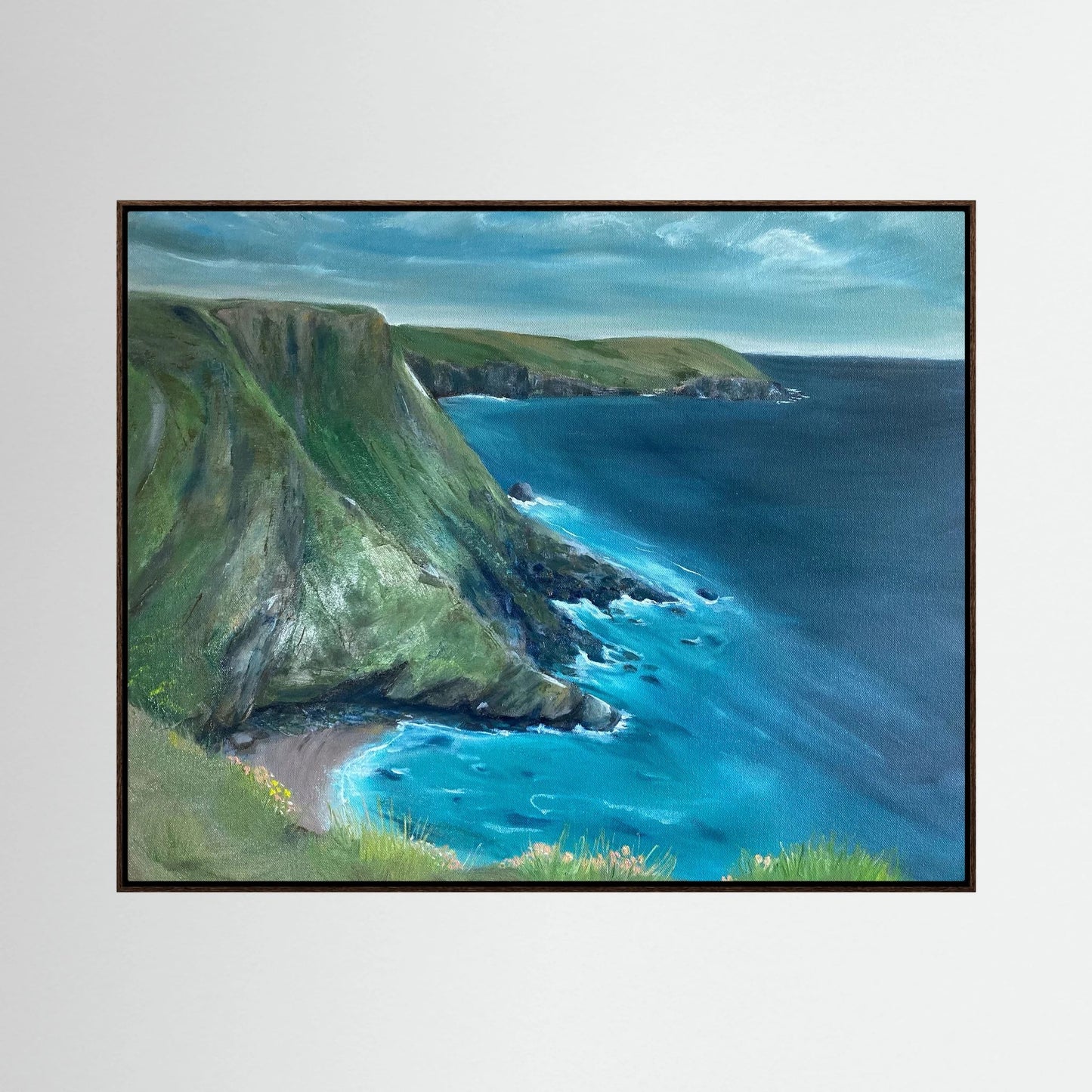 North Cliffs, Cornwall - Framed Canvas Print