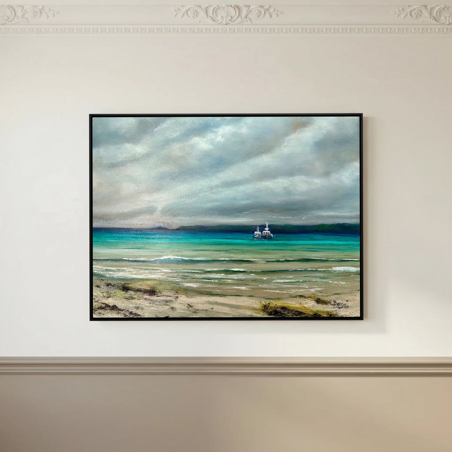 Beyond the Harbour Walls, St. Ives - Framed Canvas Print