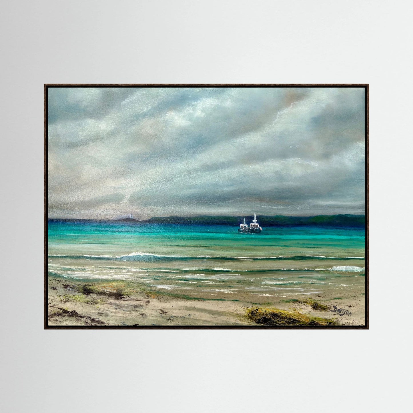 Beyond the Harbour Walls, St. Ives - Framed Canvas Print