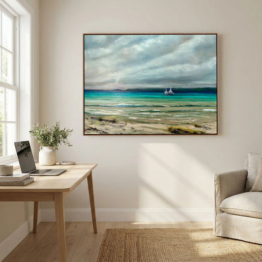 Beyond the Harbour Walls, St. Ives - Framed Canvas Print