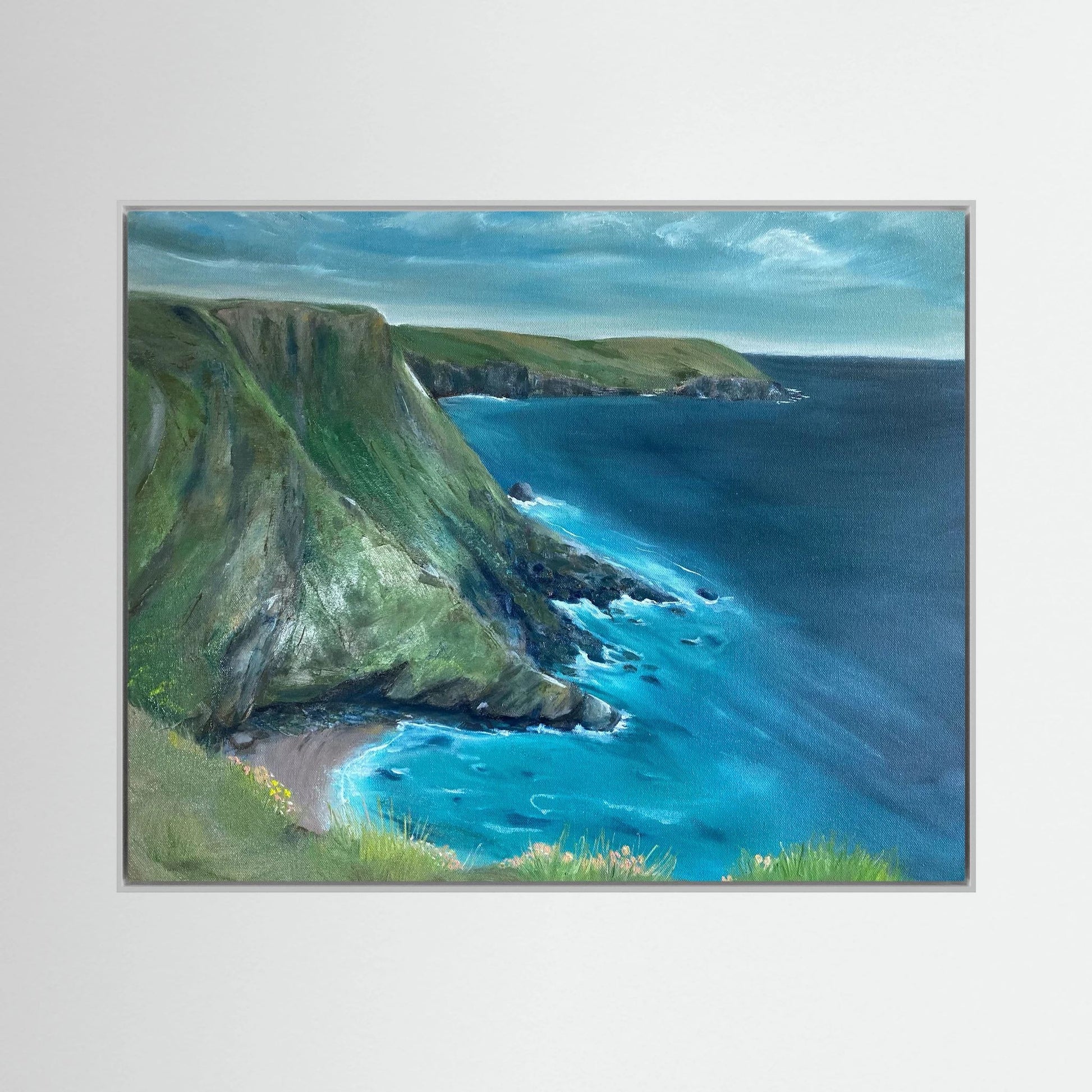North Cliffs, Cornwall - Framed Canvas Print