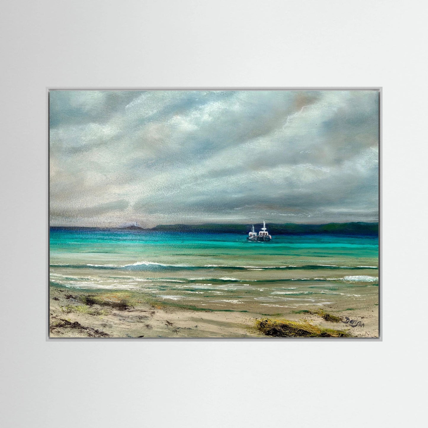 Beyond the Harbour Walls, St. Ives - Framed Canvas Print