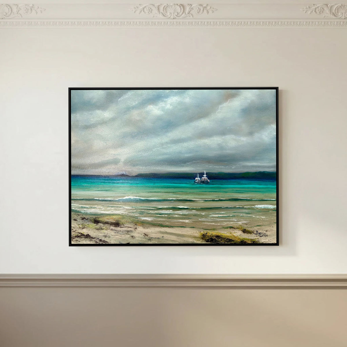 Beyond the Harbour Walls, St. Ives - Framed Canvas Print