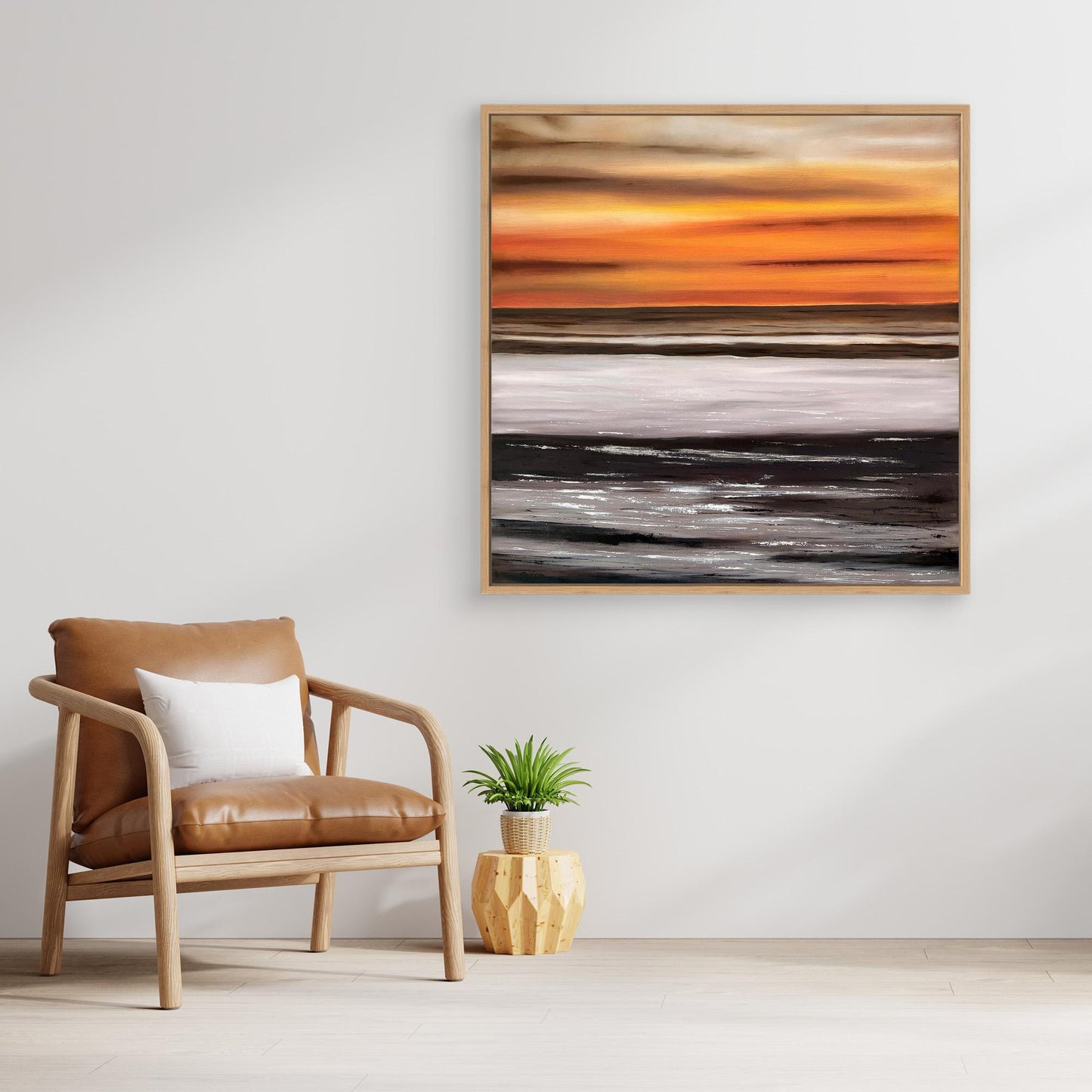 Cornish Sunset - Framed Canvas Seascape Print