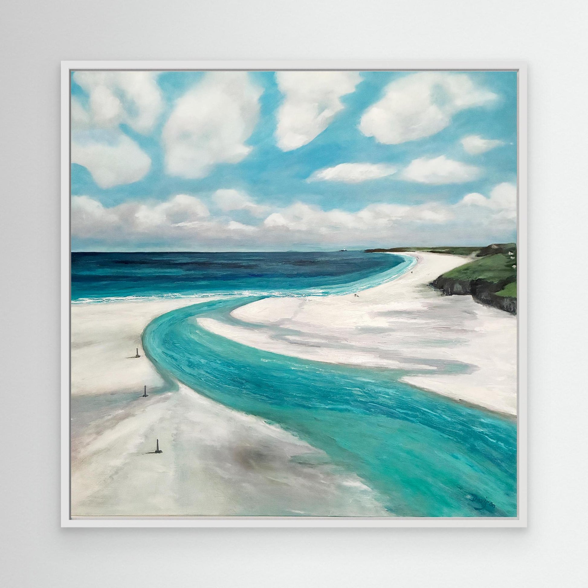 Three Mile Beach - Hayle to Godrevy Framed Canvas Print