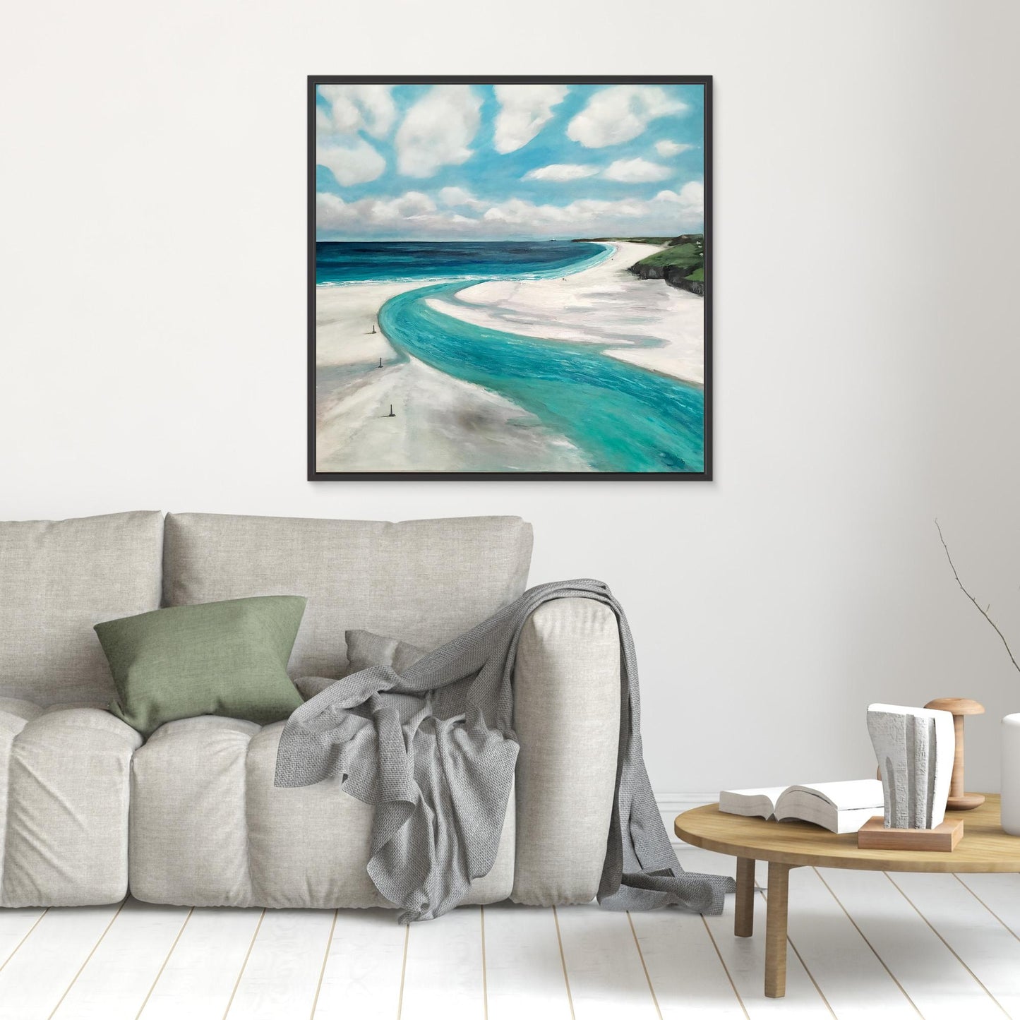 Three Mile Beach - Hayle to Godrevy Framed Canvas Print